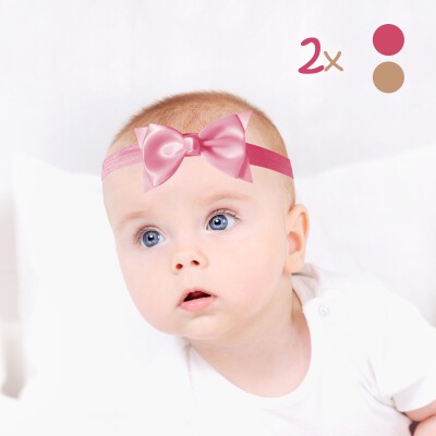 Timfanie® 2x Baby Kopfschmuck mit Schleife | stretch...