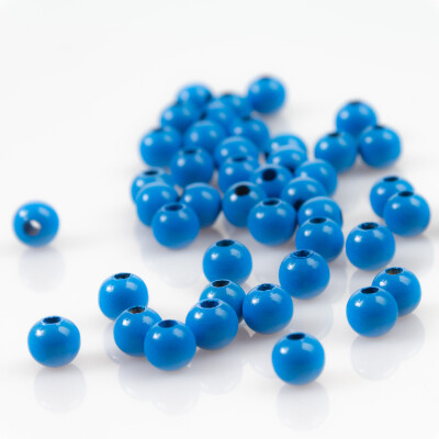 5x Holzperle 8mm mit 3mm Bohrung, Farbe skyblau