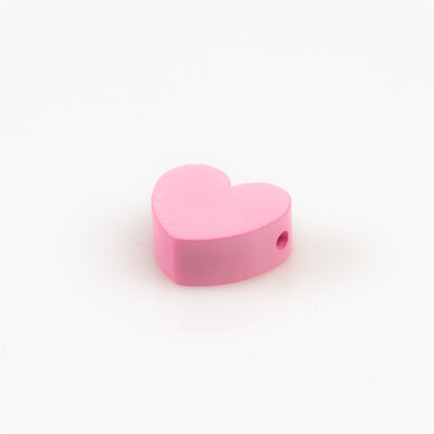 Holzperle Motiv Herz babyrosa (Bohrung waagerecht 3mm Ø)