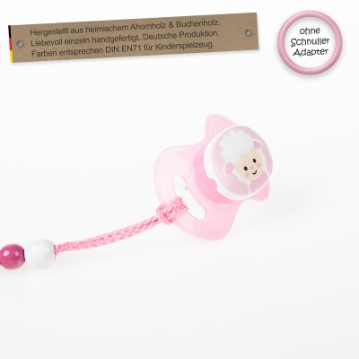 Timfanie® Schnullerkette | Teddy-Berry, mit Gravur...