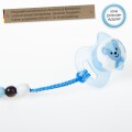 Timfanie® Schnullerkette | Blue-Teddy & Choco, mit Gravur & Multiadapter Ring