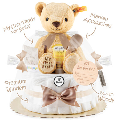 Windeltorte | Steiff My first Teddy | neutral | 0-8 Monate