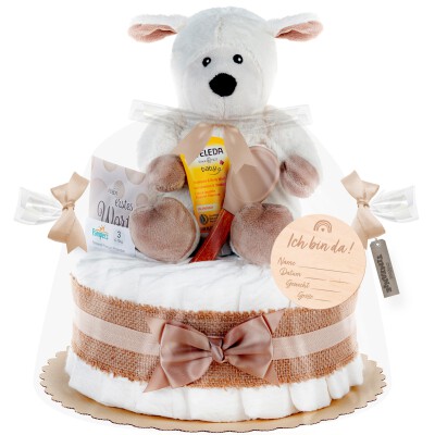 Windeltorte | mit Warmies® Schaf | natur neutral |...