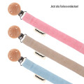 Timfanie® Schnullerhalter | BOY | babyblau | Band / Kette aus Stoff mit Gravur & Adapter