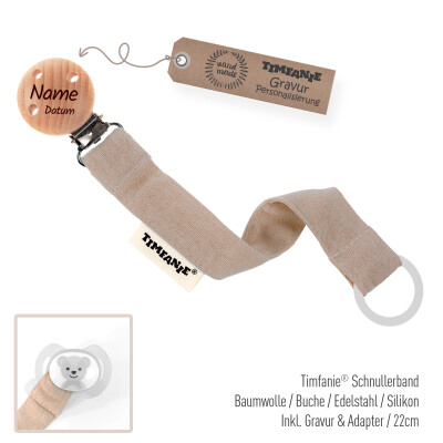 Timfanie® Schnullerhalter | NATURE | taupe | Band /...