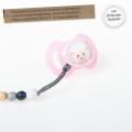 Timfanie® Schnullerhalter | Pure nature Baby, mit Gravur & Multiadapter Ring