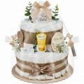 Windeltorte | Boho Baby-Cake | natur | 0-8 Monate