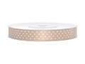 Satinband creme mit Punkten 25m x 12mm