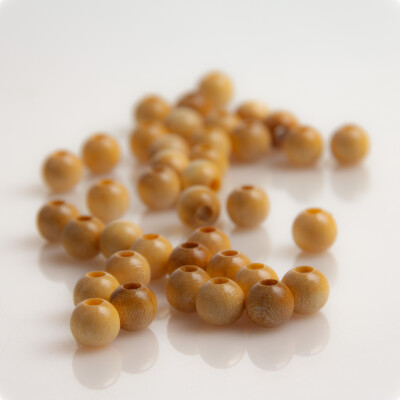 5x Holzperle 8mm mit 3mm Bohrung, Farbe natur