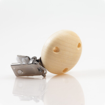 Holz-Clips | natur | seidig poliert |  Ø 35mm | gravierbar