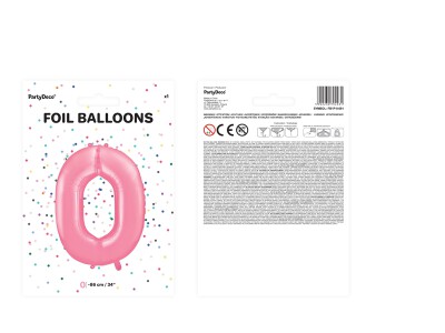 Folienballon XXL Zahlenballon rosa (Zahl Null)